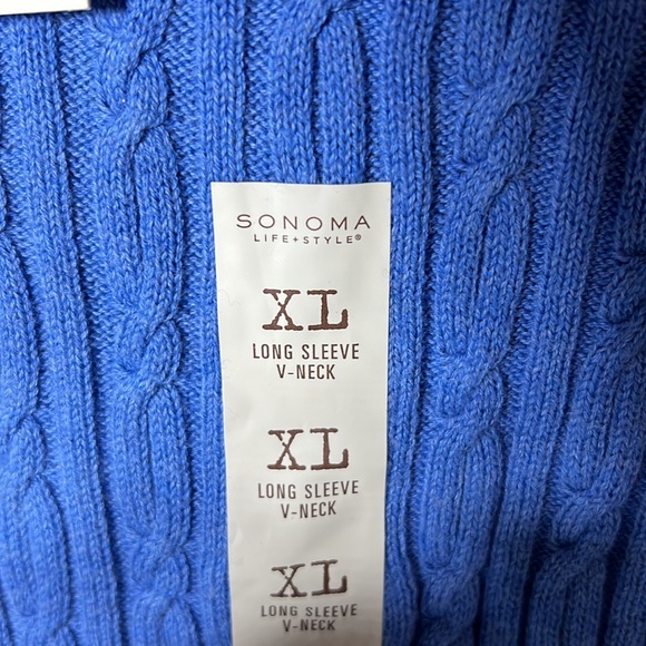 Sonoma long sleeve cable v-neck sweater size XL - Picture 5 of 10